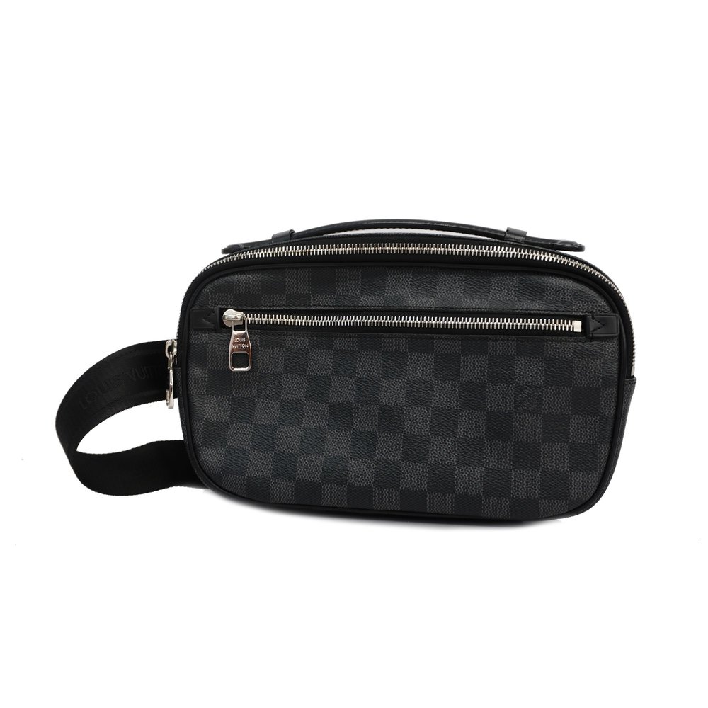 Auth Louis Vuitton Damier Graphite Ambreil N41289 Men's Fanny Pack,Sling Bag